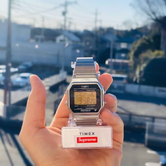supreme timex 美中古 2019 FW シルバー