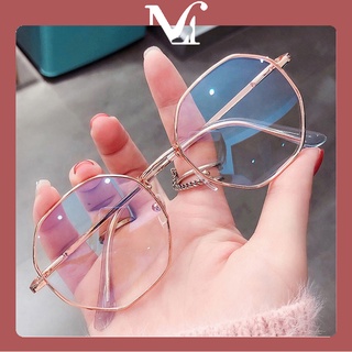 แว่นตา MOYENNE แว่นป้องกันแสงสีฟ้า กรอบโลหะทรงกลมน้ำหนักเบา แว่นกรองแสง สไตล์ลำลองที่ทันสมัย