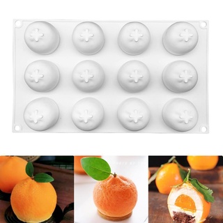 พิมพ์ส้ม 3 มิติ 12 ลูก พิมพ์ลูกส้ม B008 พิมพ์เค้ก (ลูกเล็ก 4.5 ซม.) พิมพ์ทำขนม พิมพ์ซิลิโคลน พิมพ์ทำอาหาร พิมพ์สบู่