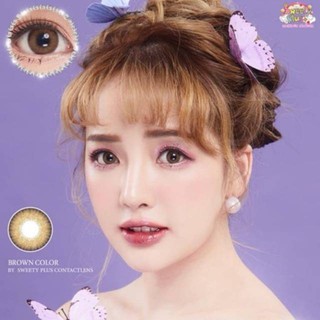 Lucia Brown (1)(2) บิ๊กอาย สีน้ำตาล น้ำตาล โทนแบ๊ว Sweety+ Contact Lens Bigeyes คอนแทคเลนส์ ค่าสายตา สายตาสั้น แฟชั่น