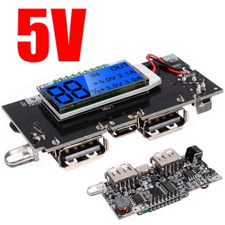 dual usb 5v 1a 2 . 1 a อุปกรณ์ชาร์จแบตเตอรี่ 18650 pcb power module สําหรับโทรศัพท์มือถือ