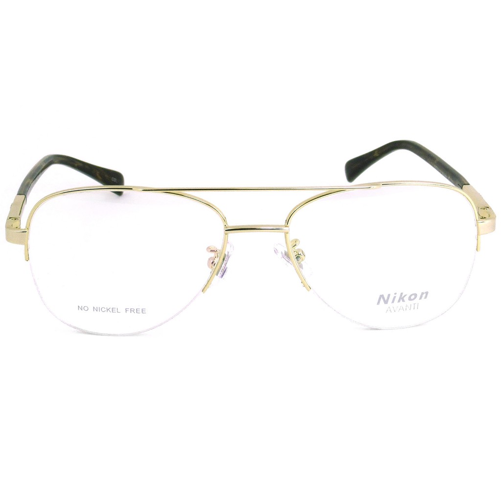 nikon-แว่นตารุ่น-1360-c-1-สีทอง-กรอบเซาะร่อง-ขาสปริง-วัสดุ-สแตนเลส-สตีล-สำหรับตัดเลนส์-สวมใส่สบาย-น้ำหนักเบา
