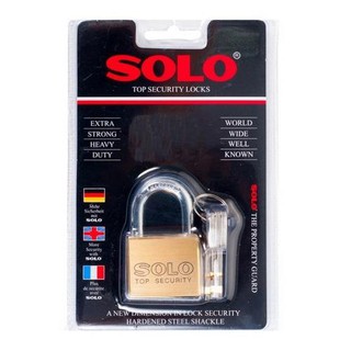 กุญแจล็อค กุญแจคล้องลูกบิด กุญแจ ลูกปืน SOLO รุ่น 4507SQ-50 50MM PB ทองเหลือง x 1 อัน