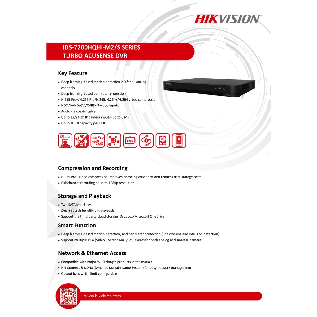 hikvision-dvr-เครื่องบันทึกกล้องวงจรปิดระบบ-ai-รุ่น-ds-7208hqhi-m2-s-รองรับกล้องมีไมค์-ใส่ฮาร์ดดิสก์ได้-2ลูก