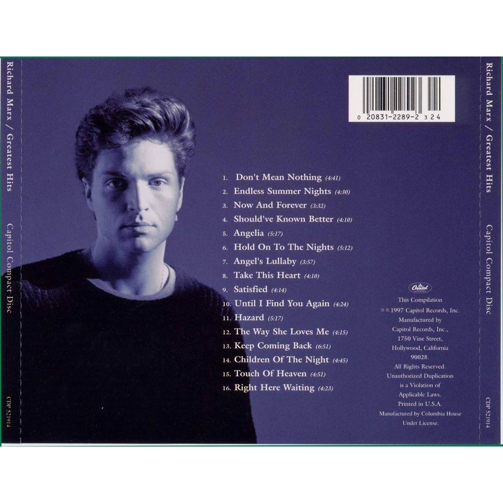 cd-audio-คุณภาพสูง-cd-เพลง-richard-marx-greatest-hits-1997