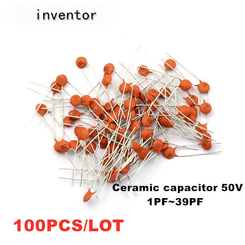 100pcs Ceramic capacitor 50V 1pF ~ 100nF 1PF 2PF 3PF 4PF 5PF 6PF 7PF ...