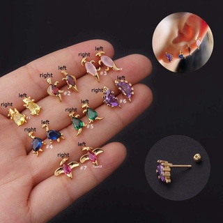 1 Piece Dinosaur Animal Helix Earring Pinna Lobe Piercing Stud Earring Stainless Steel 20Gauge Barbell