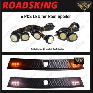 สปอยเลอร์หลังคารถยนต์ LED D-MAX DMAX RANGER HILUX VIGO REVO NAVARA D40 NP300 6 ชิ้น