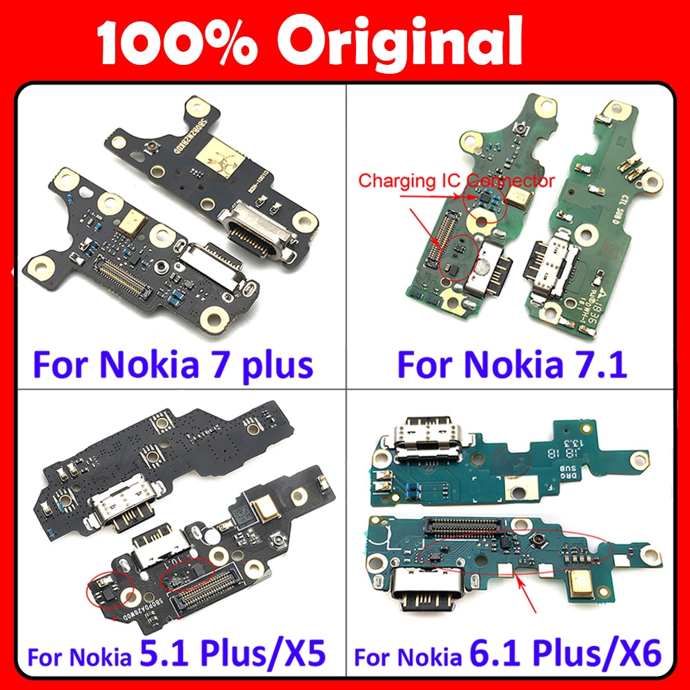 Nokia 7.1 Charging Port Main Flex Cable With Mic & Tools TA-1100 Replacement