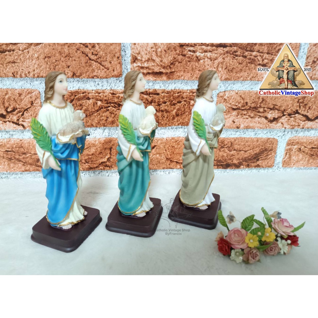 รูปปั้น-นักบุญอักแนส-saint-agnes-st-agnes-คาทอลิก-คริสต์-catholic-agnes-statue-figurine