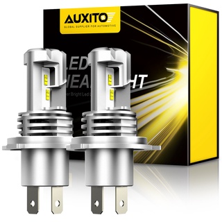 Auxito หลอดไฟหน้าซีนอน H4 9003 LED 12000LM 6500K สีขาว สําหรับไฟสูง ต่ํา แพ็คละ 2 ชิ้น