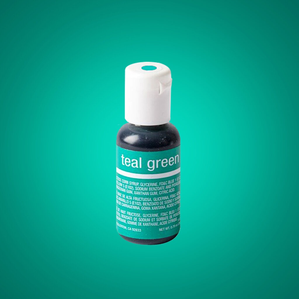 ภาพหน้าปกสินค้าChefmaster Teal Green Liqua-Gel Food Coloring 20ml (5120)/0.7oz สีเจลผสมอาหาร สีเขียวอมน้ำเงิน