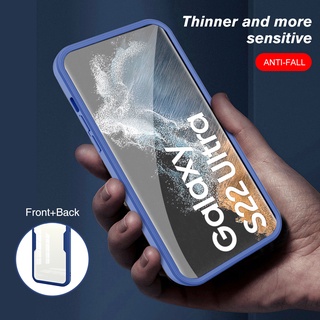 Front Back Transparent Phone Cover For Samsung S22 Ultra Case For Samsung S22 S22 Ultra  360 Full Protect Camera Case