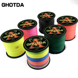 Ghotda 1000เมตร500เมตร300เมตร100เมตร4เส้น PE สายการประมง18-80LB M ultifilament เรียบ stong สายการประมงปลาสาย