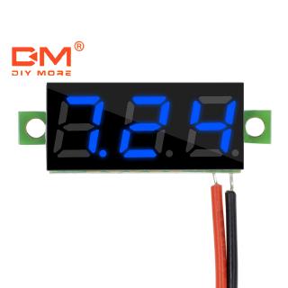 DIYMORE 0 . 28 นิ้ว dc 2 . 5-30 v อุปกรณ์เกจมิเตอร์ดิจิตอลขนาดมินิสีฟ้ามีไฟ led สําหรับทดสอบแรงดันไฟฟ้า 2 สายไฟ