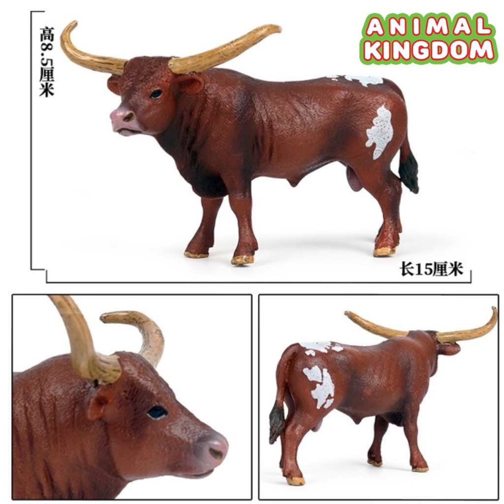 animal-kingdom-โมเดลสัตว์-วัวเขายาว-แดง-ขนาด-15-00-cm-จากหาดใหญ่