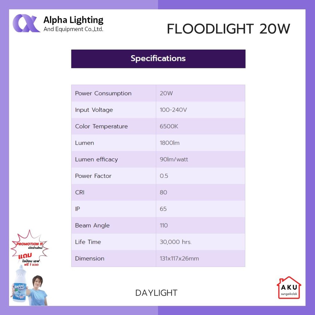 alpha-floodlight-ฟลัดไลท์-10w-50w