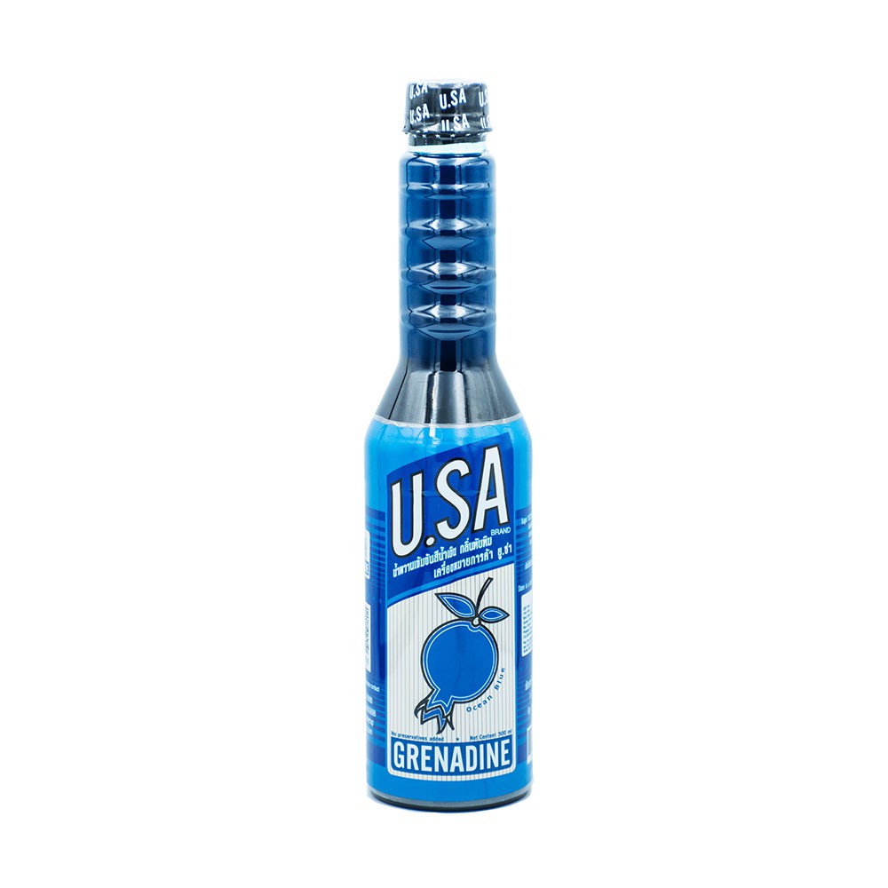 ไซรัปกลิ่นทับทิม น้ำเชื่อมกลิ่นทับทิม สีฟ้า ตรายูซ่า Grenadine Blue ...