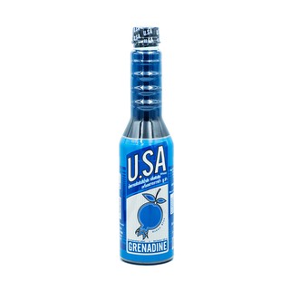 ไซรัปกลิ่นทับทิม น้ำเชื่อมกลิ่นทับทิม สีฟ้า ตรายูซ่า Grenadine Blue Ocean Syrup (U.SA brand)