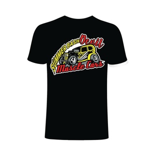 ส่งเร็ว เสื้อยืดลําลอง แขนสั้น คอกลม พิมพ์ลายรถยนต์ Bash Muscle Cars แฟชั่นฤดูร้อน ของขวัญS-5XL