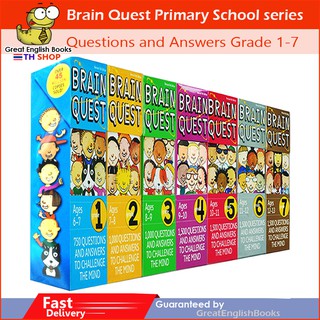 พร้อมส่ง มีแยกขาย แฟลชการ์ดอัจฉริยะ แบบฝึกถามตอบ Brain Quest Grade 1-7 เหมาะสำหรับเด็กอายุ 6-13 ปี กว่า 1000 คำถาม