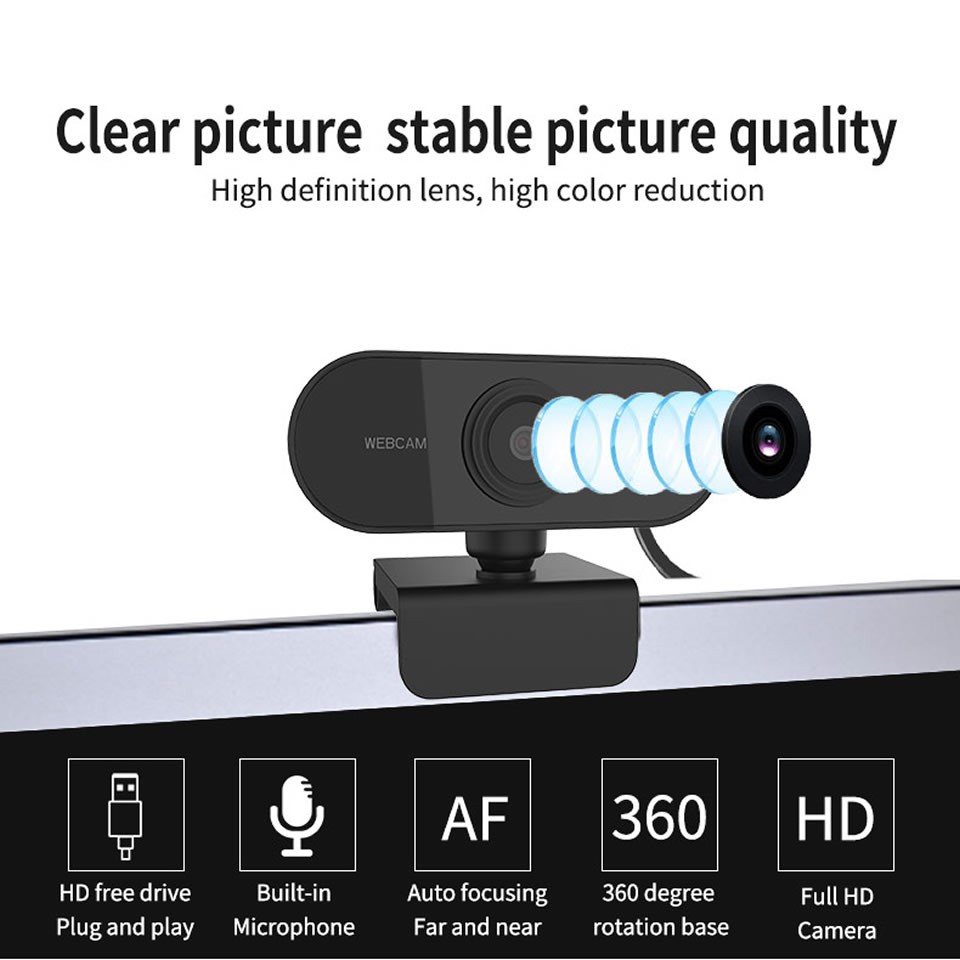 ภาพหน้าปกสินค้า1080P HD Auto Focus พร้อมไมค์ในตัว คอมพิวเตอร์ กล้อง Webcam 1080p Full HD ไม่ต้องลงไดรเวอร์ จากร้าน x_j_store บน Shopee