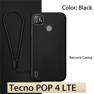 เคสซิลิโคน พร้อมสายคล้อง สําหรับ Tecno POP 4 lte Tecno pop4 lte