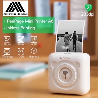 Peripage Mini A6 เครื่องปริ้นพกพา ใช้ง่าย พร้อมส่ง แถมกระดาษ ฟรี 3 ม้วน BY BOSSSTORE