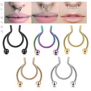 [AOER] ไม่ต้องเจาะ จมูกปลอม Septum Ring Cheater แหวนเกือกม้า Septum Clicker