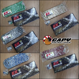 (5KA3Q8 ลด 80 บาท)EK chain Motorcycle Chain โซ่ โซ่มอเตอร์ไซค์ EK Chain JAPAN ขนาด 520 O-ring  SRO6 ความยาว 120 ข้อ