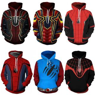 เวนเจอร์สเดอร์แมน S Pider-Man เสื้อกันหนาวหมวก H Oodies แจ็คเก็ตเสื้ออะนิเมะคอสเพลย์ซูเปอร์ฮีโร่