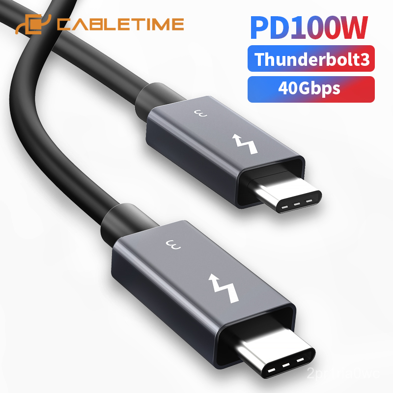 CABLETIME PD 100W Thunderbolt 3 Cable Certified 40Gbps USB Type C to USB C  Fast USB C Cable for Macbook Pro Quick Charg