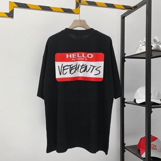 Tee - VTM VETEMENTS พิมพ์จดหมายเสื้อยืดแขนสั้นหลวม