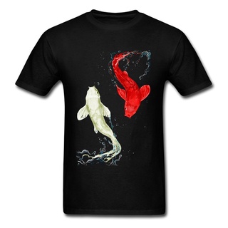 เสื้อยืดคอกลม ผ้าฝ้าย 100% พิมพ์ลายปลาคาร์พ สไตล์ญี่ปุ่น สําหรับผู้ชาย ราคา ส่งดีที่สุดS-5XL