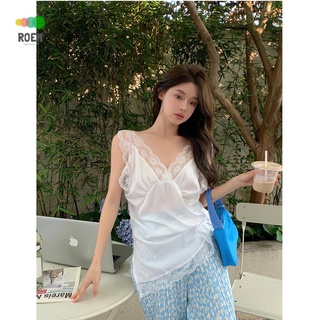 Summer girls must-high waist niche blue floral slimming drooping horn casual pants female students cool pants wide leg long pants