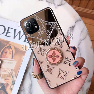 In Stock 2021 New เคสโทรศัพท์ Xiaomi Mi 11 Lite POCO F3 X3 Pro NFC M3 Luxury Fashion Diamond Clover Phone Case with Ring Stand Holder Back Cover Casing