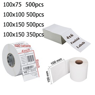 Gprinter สติกเกอร์ความร้อน 100x150 สติ๊กเกอร์บาร์โค้ด 100*150 แบบม้วน กระดาษสติ๊กเกอร์ก กระดาษป ริ้นบาร์โค้ด สติ๊กเกอร์