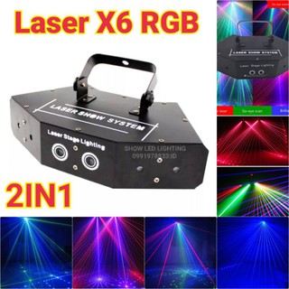 ไฟดิสโก้เลเซอร์ รุ่น X6 2in1 disco laser dicsco laser light PARTY LIGHT ไฟดิสโก้เทค ไฟ Laser light ปาร์ตี้