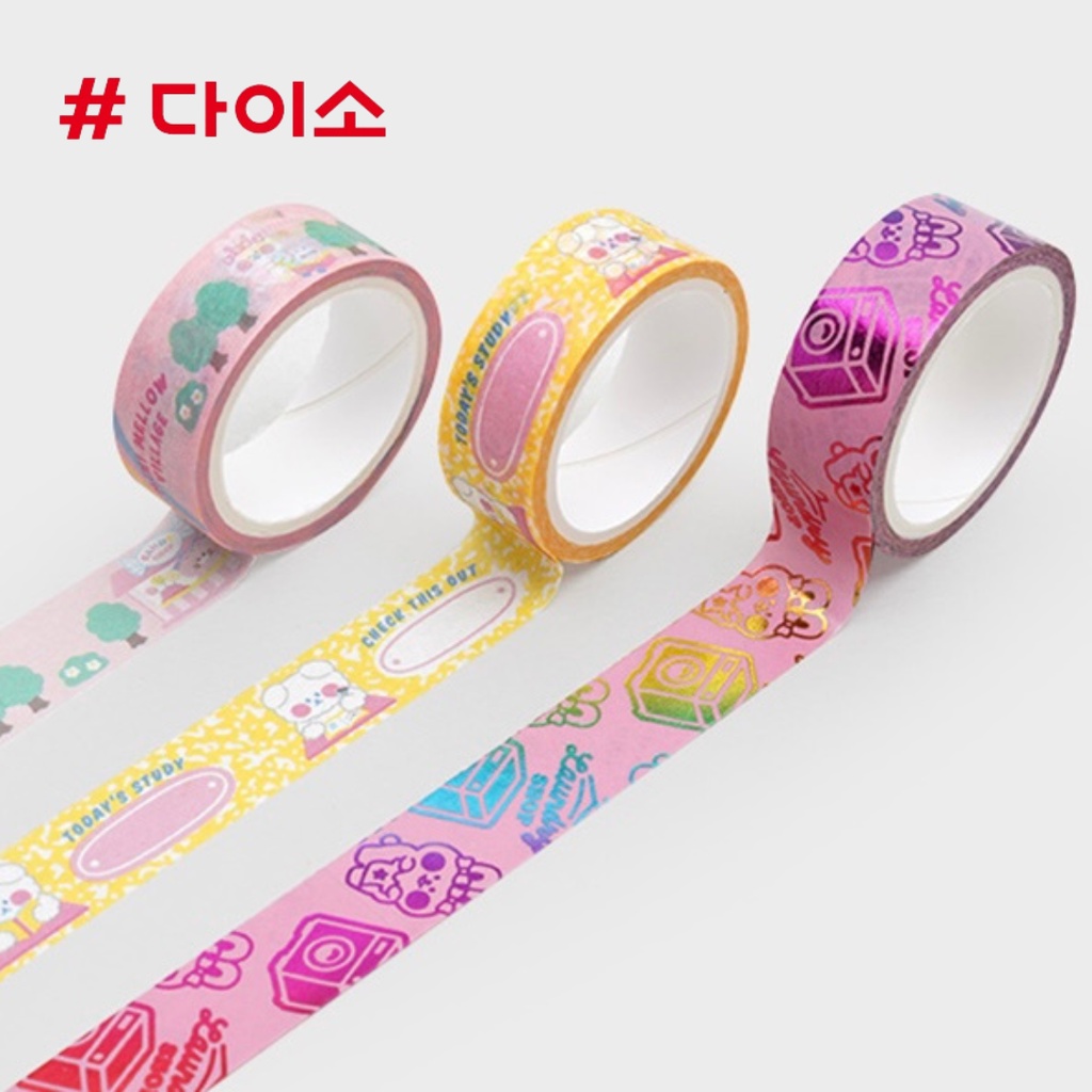 Daiso korea Masking Tape เกาหลี ไดโซะ ตกแต่ง ไดอารี่ เฟรมการ์ด (1Set/3
