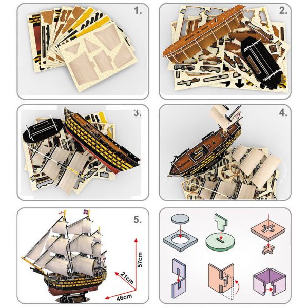 จิ๊กซอว์-3-มิติ-เรือรบ-โบราณอังกฤษ-hms-victory-ship-t4019-แบรนด์-cubicfun-ของแท้100-สินค้าพร้อมส่ง