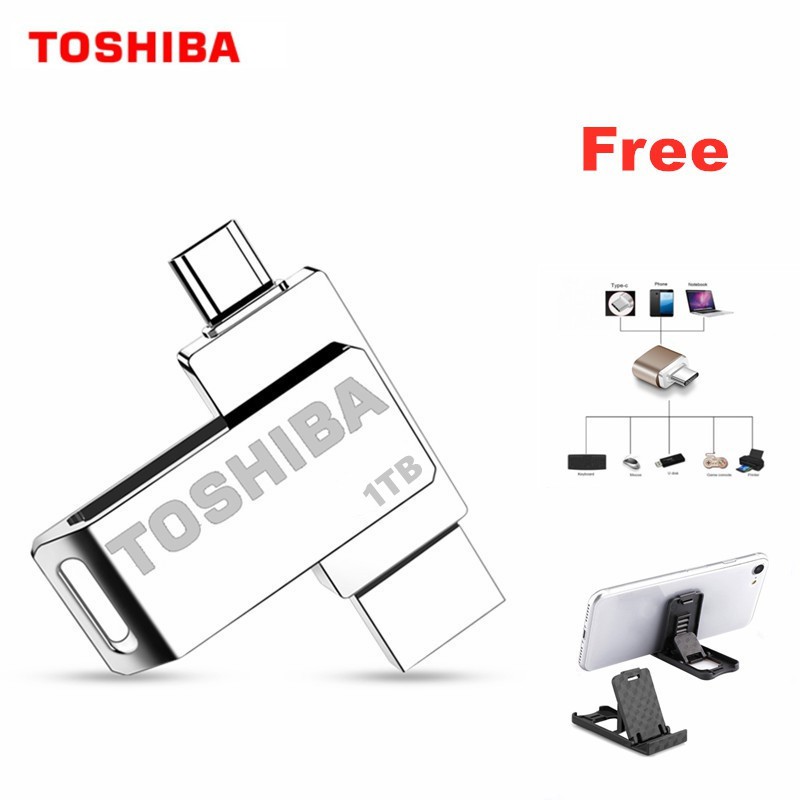 แฟลชไดรฟ์โลหะกันน้ํา-toshiba-1tb-usb-2-0-ตัวแปลง-type-c