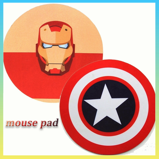 Iron Man MousePad Captain America แ ผ่นรองเม้าส์ท ี่สร้างสรรค์ Round 3D Game Mat Anti Slip Laptop Mousepad แผ่นรองเม้าส์