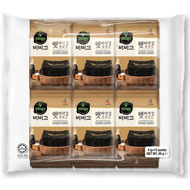 ภาพสินค้าTHA_shop (4 ก. x 12) Bibigo Seaweed บิบิโก สาหร่ายเกาหลีปรุงรส สาหร่ายปรุงรส สาหร่ายอบแห้ง สาหร่ายเกาหลี สาหร่ายย่าง จากร้าน cerbere7 บน Shopee ภาพที่ 1