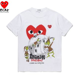 เสื้อยืด COMME des GARÇONS " PLAY " The Grinch Stars in the Comme Des Garçons x Dr. Seuss Collaboration T-Shirt