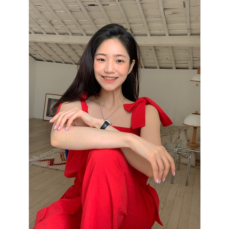 พร้อมส่ง-red-alice-jumpsuit-c3071-จั๊มสุทขายาว-จั๊มสูทขายาวผูกโบว์