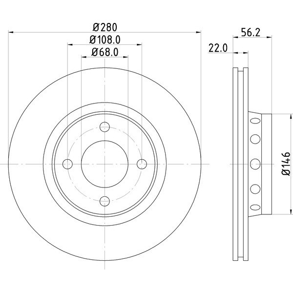 จานดิสก์เบรคหน้า-ออดี้-audi-80-2-0e-2-3i-16vปี-1992-1996-คู่-280-mm-มีรูระบาย-ตรวจสอบสเปคตามรูปที่-2-ก่อนสั่งซื้อ