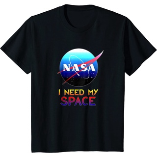 เสื้อยืดลําลอง ผ้าฝ้ายแท้ พิมพ์ลาย NASA I need my space แฟชั่นสําหรับผู้ชาย