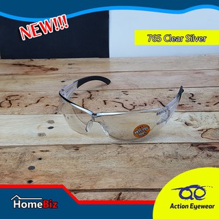 Action Eyewear รุ่น 765 Clear Silver ,แว่นตานิรภัย, แว่นกันแดด2020, แว่นกันแดดผู้ชาย ****แถมฟรี ซองผ้าใส่แว่น***
