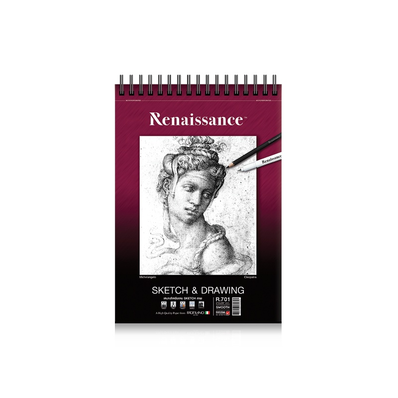 renaissance-amp-fabriano-สมุดวาดเขียน-สมุดสเก็ตช์-90-แกรม-a4-ผิวเรียบ-r-701-ร้อยลวด-จำนวน-1-เล่ม