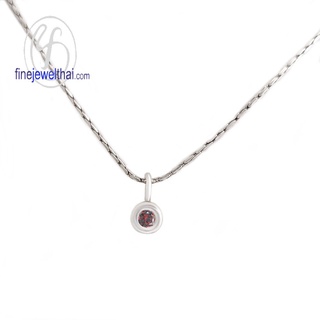 Finejewelthai-จี้โกเมน-โกเมน-จี้เงินแท้-พลอยประจำเดือนเกิด-Garnet-Silver-Pendant-Birthstone-P1132gm00